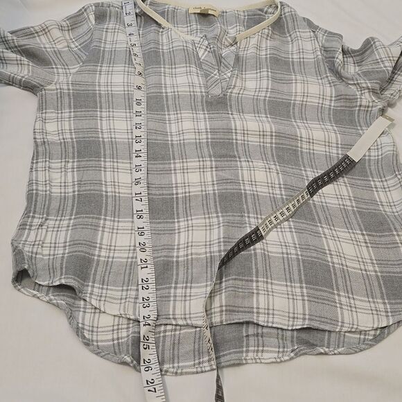 Anthropologie Cloth and Stone Plaid Blouse size M - Picture 5 of 8